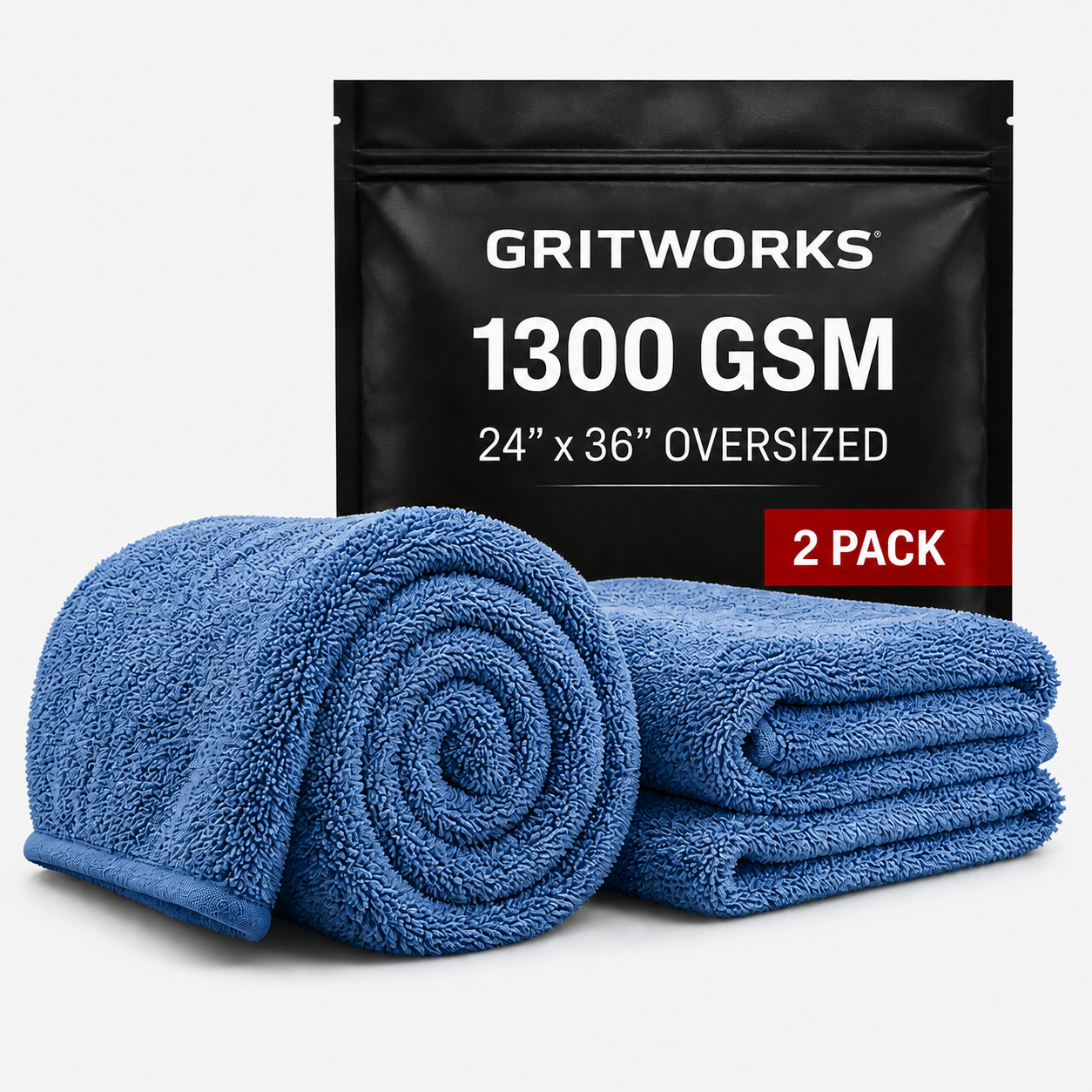 GritWorks 1300 GSM Microfiber Drying Towels