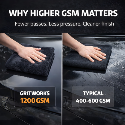 GritWorks 1300 GSM Microfiber Drying Towels