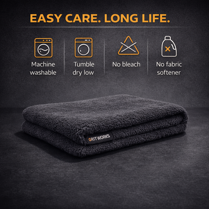 GritWorks 1300 GSM Microfiber Drying Towels